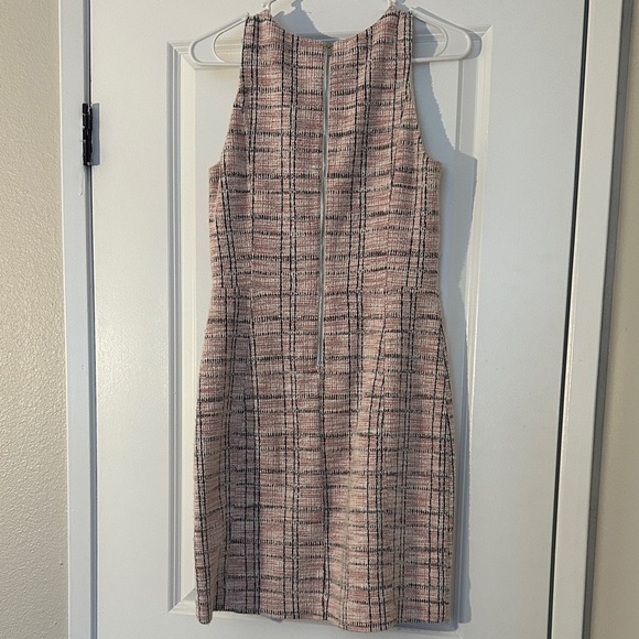 LOFT Pink & Black Plaid Sleeveless Dress Size 4 - Picture 4 of 5